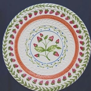 Strata Group Fresh N Fruity Handpainted raised Fruit border Salad plate
